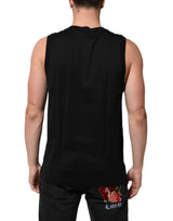 Dolce & Gabbana Black Cotton Sleeveless Men Tank Top T-shirt