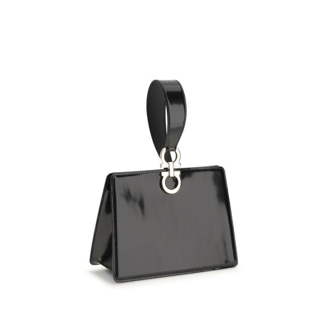 Ferragamo Black Calf Leather Bos Taurus Clutch Bag