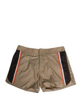 Dolce & Gabbana Brown Cotton Blend Mid Length Boxer Underwear