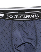 Dolce & Gabbana Dark Blue Polka Dots Men Bike Shorts Underwear