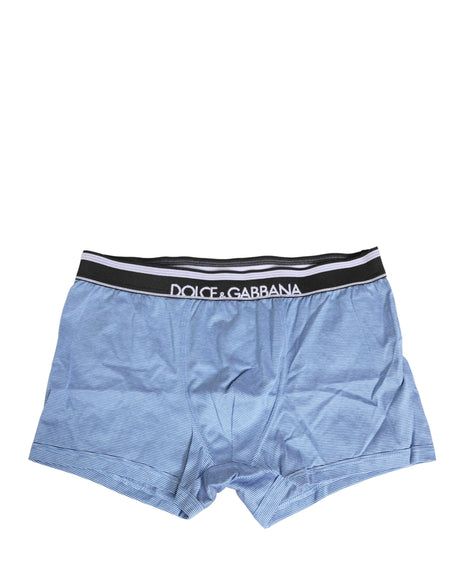 Dolce & Gabbana Blue D&G Logo Cotton Regular Boxer Underwear