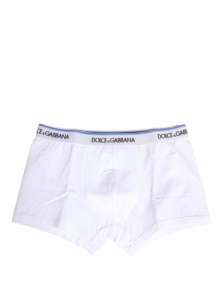 Dolce & Gabbana White Logo Waistband Regular Boxer Underwear