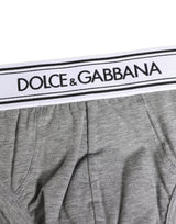 Dolce & Gabbana Gray Logo Waistband Men Midi Brief Underwear