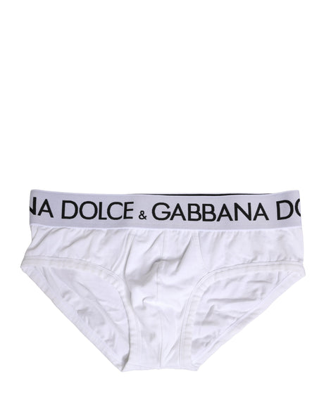 Dolce & Gabbana White Cotton Stretch Regular Brief Underwear