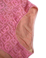 Dolce & Gabbana Pink Cotton DG Logo High Waist Girdle Underwear
