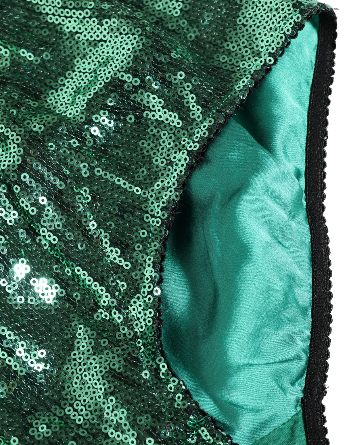 Dolce & Gabbana Green Sequin Nylon High Waist Girdle Underwear