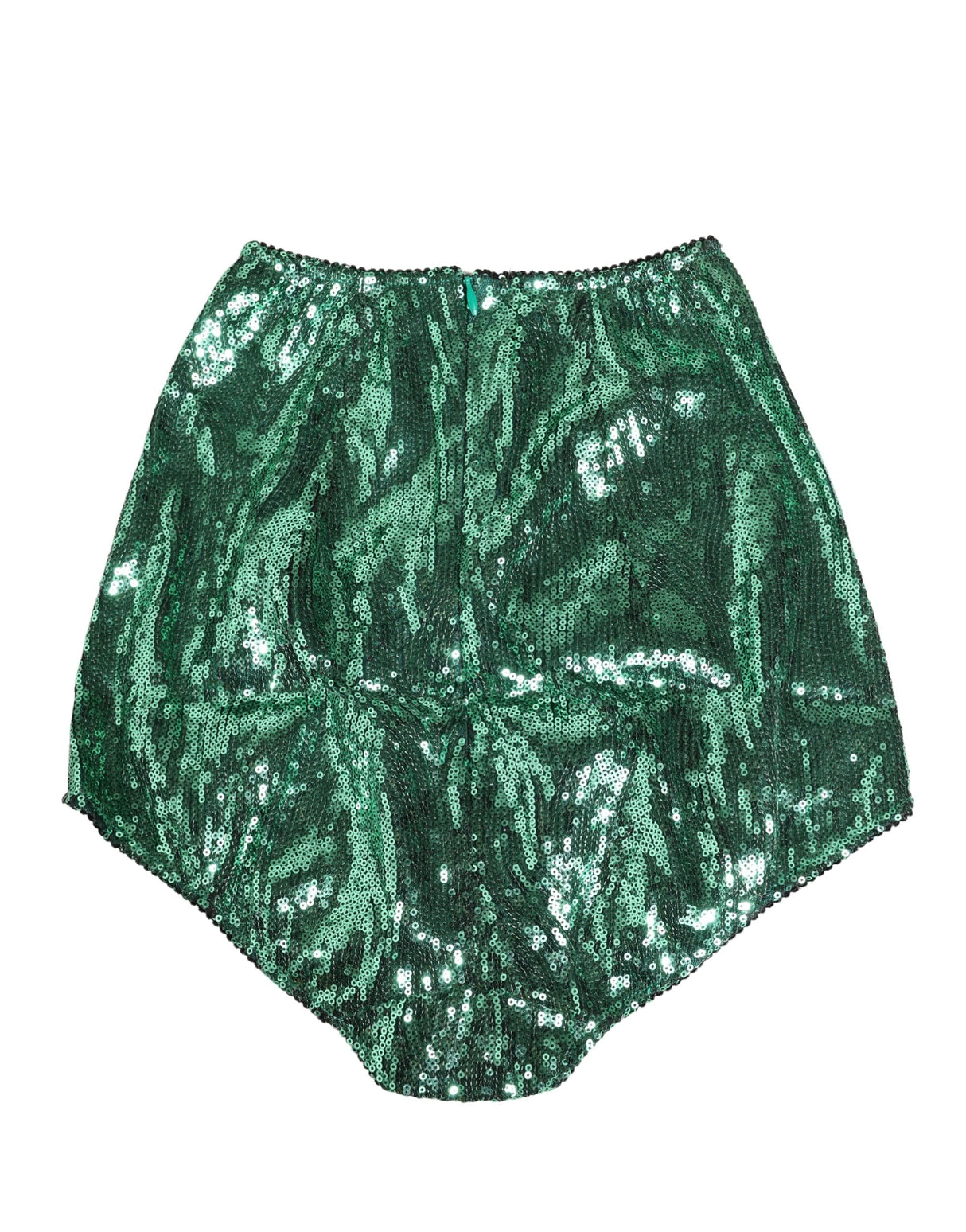 Dolce & Gabbana Green Sequin Nylon High Waist Girdle Underwear