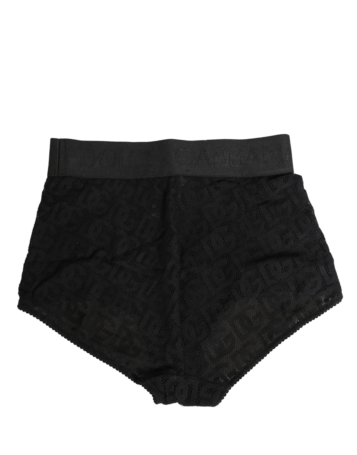 Dolce & Gabbana Black Cotton DG Logo High Waist Girdle Underwear