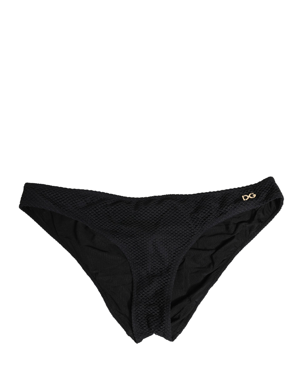 Dolce & Gabbana Black Nylon DG Logo Plaque Regular Brief Underwear