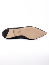 Jimmy Choo Black Coarse Glitter Fabric Alina Ballet Flat