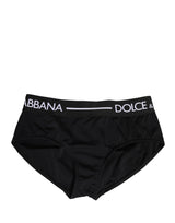 Dolce & Gabbana Black Nylon Stretch Coulotte Panty Underwear