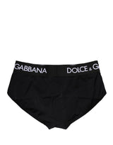 Dolce & Gabbana Black Nylon Stretch Coulotte Panty Underwear