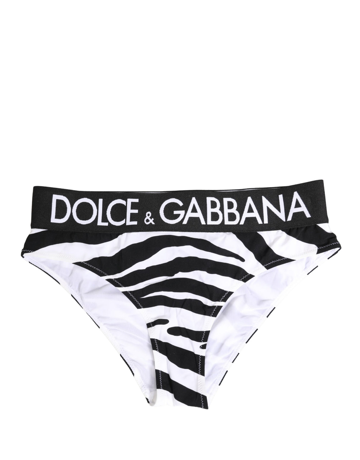 Dolce & Gabbana Black White Zebra Print Brief Panty Underwear