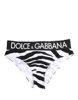 Dolce & Gabbana Black White Zebra Print Brief Panty Underwear