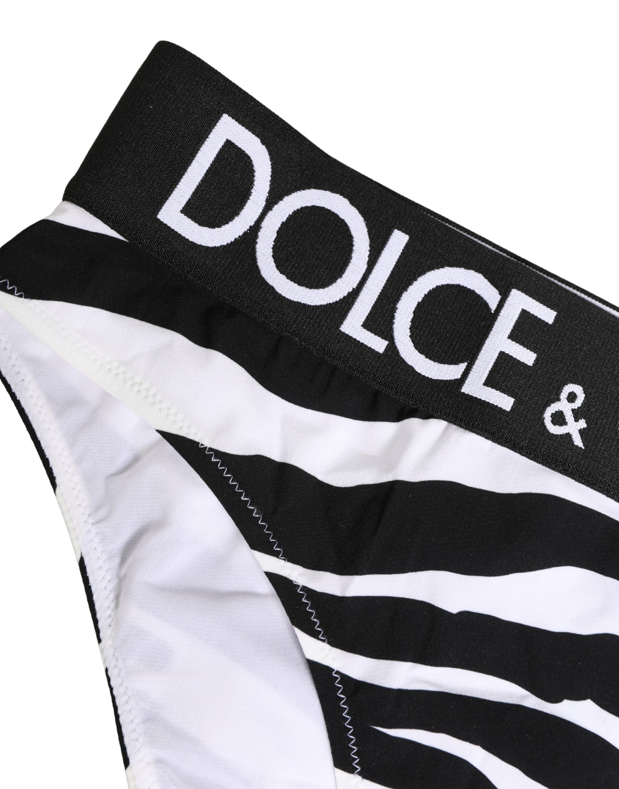 Dolce & Gabbana Black White Zebra Print Brief Panty Underwear