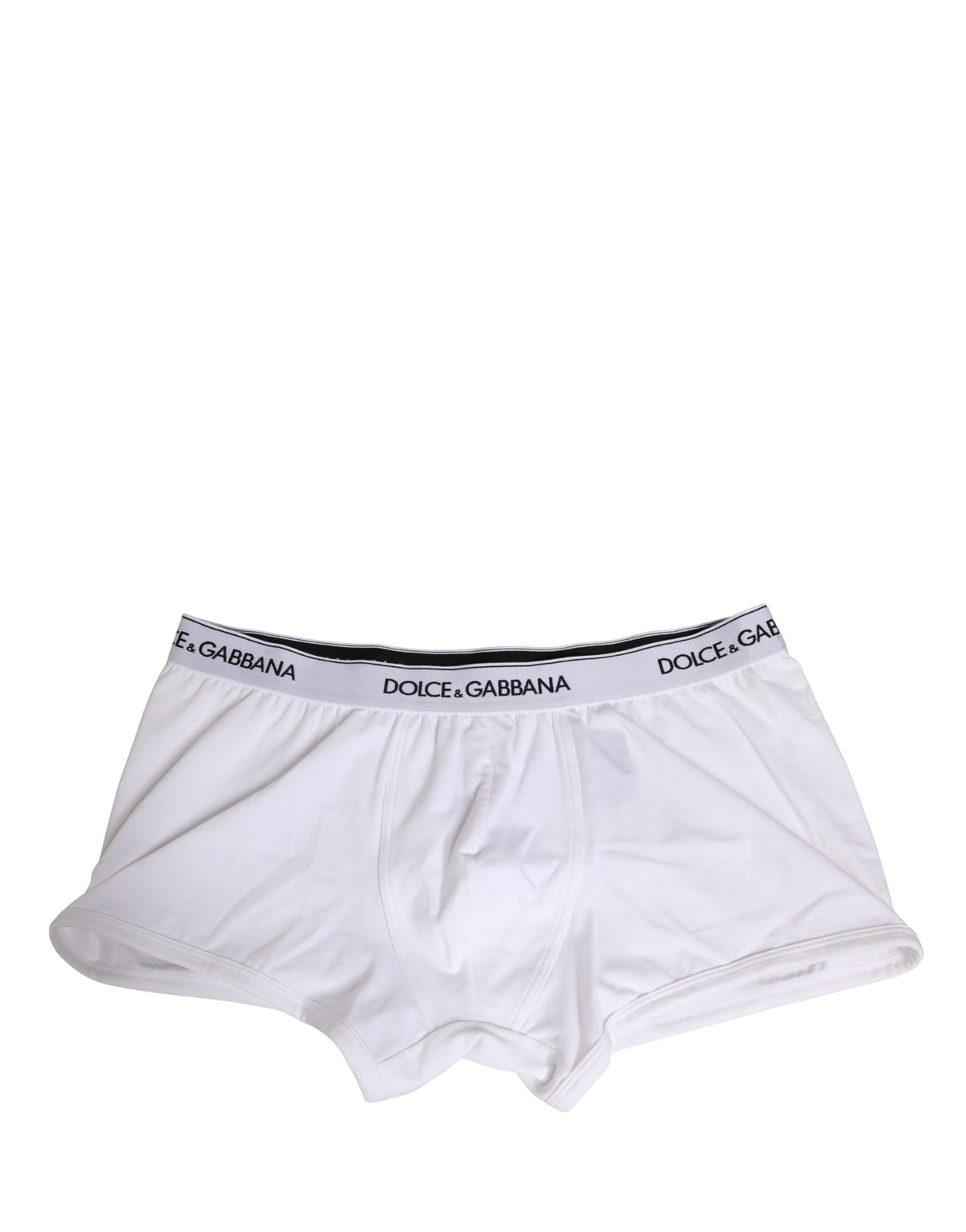Dolce & Gabbana White Cotton Logo Waistband Regular Boxer Underwear