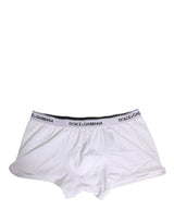 Dolce & Gabbana White Cotton Logo Waistband Regular Boxer Underwear