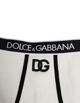 Dolce & Gabbana White Cotton Logo Waistband Culotte  Underwear