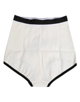 Dolce & Gabbana White Cotton Logo Waistband Culotte  Underwear