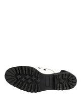 Cesare Paciotti Black White Leather Derby Shoes