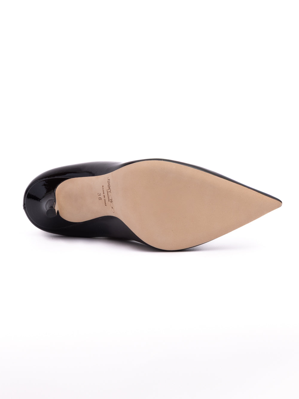 Jimmy Choo Black Patent Leather Diamond Talura 100 Pumps