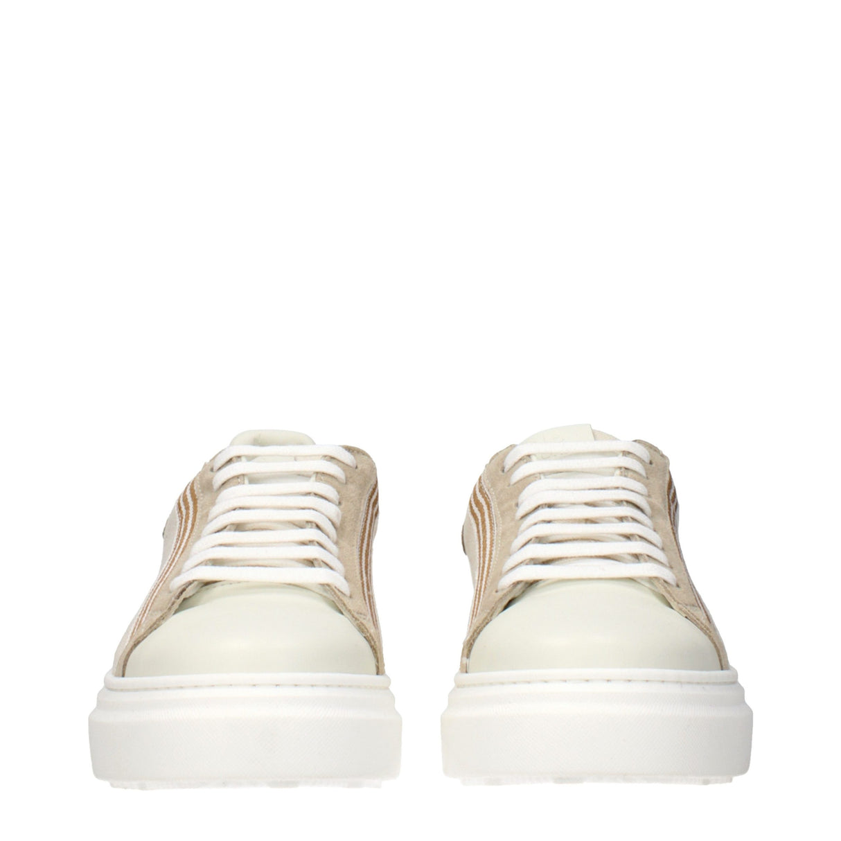 Eleventy Beige Fabric Low Top Sneakers
