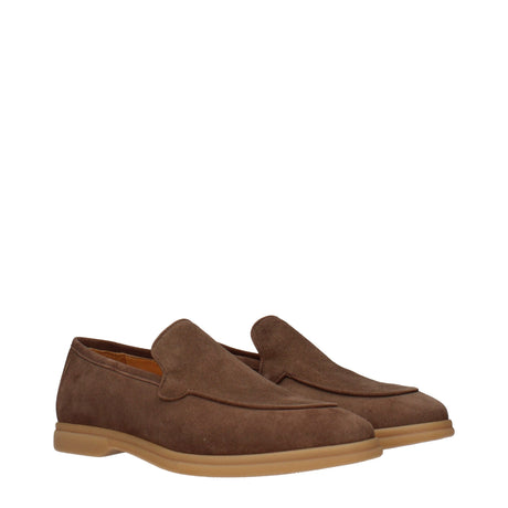 Eleventy Brown Leather Slip-On Loafers