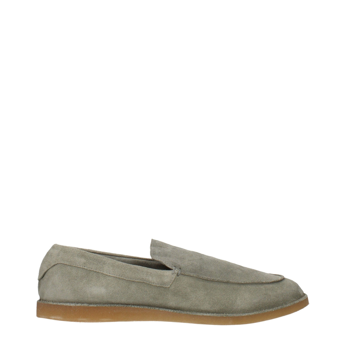 Eleventy Green Leather Slip-On Loafers