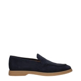 Eleventy Blue Leather Slip-On Loafers