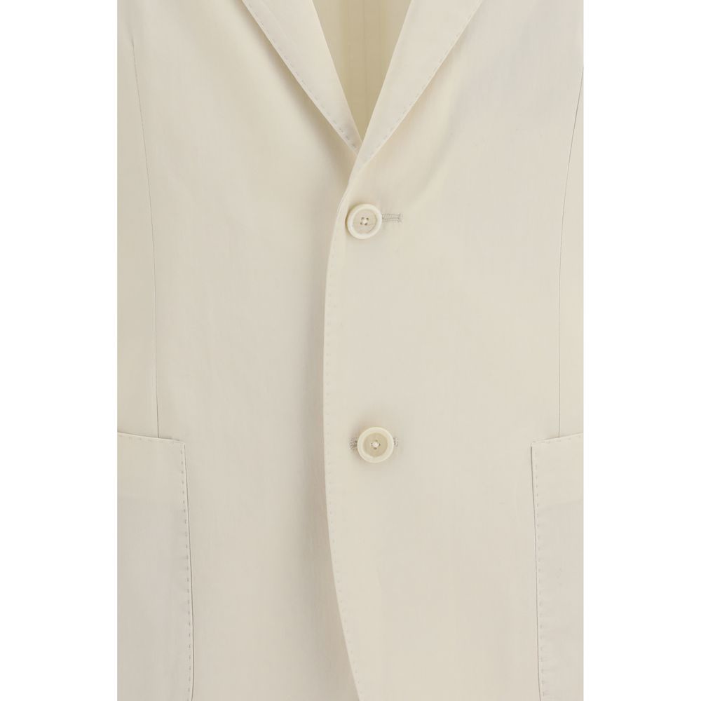 Lardini White Cotton Blazer