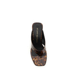 Stuart Weitzman Multicolor Calf Leather Bos Taurus Wedge Sandals