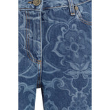 Etro Blue Cotton Flared Jeans