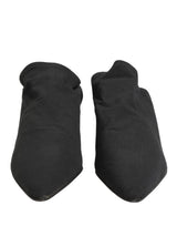 Dolce & Gabbana Black Suede Heel Mule Shoes