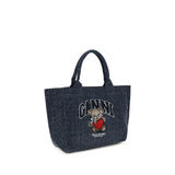 Ganni Blue Cotton Shoulder Bag