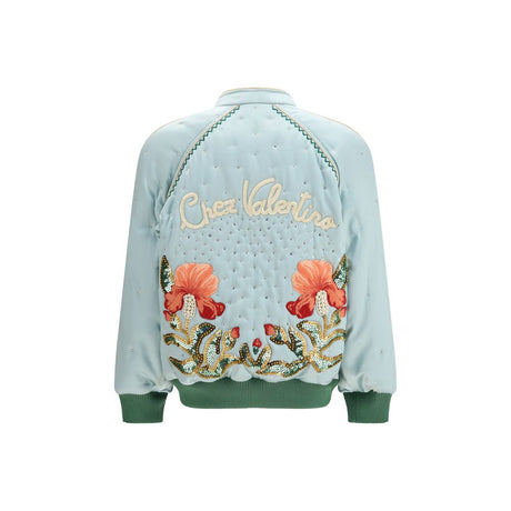 Valentino Blue Silk Bomber