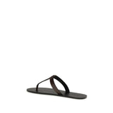 Saint Laurent Brown Calf Leather Bos Taurus Flat Sandals