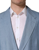 Dolce & Gabbana Light Blue Single Breasted Men Jacket Blazer