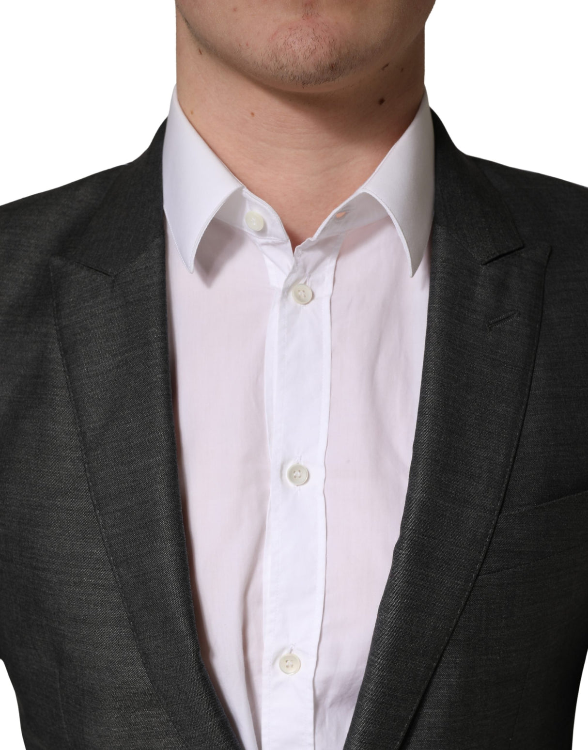 Dolce & Gabbana Dark Gray Wool Slim Fit Coat Jacket Blazer