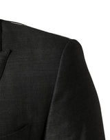 Dolce & Gabbana Dark Gray Wool Slim Fit Coat Jacket Blazer