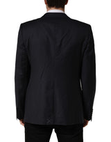Dolce & Gabbana Black Wool Slim Fit Coat Men Jacket Blazer