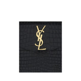 Saint Laurent Black Calf Leather Bos Taurus Clutch Bag