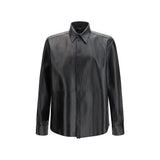 Dolce & Gabbana Black Leather Dress Shirt