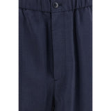 Giorgio Armani Blue Silk Casual Pants