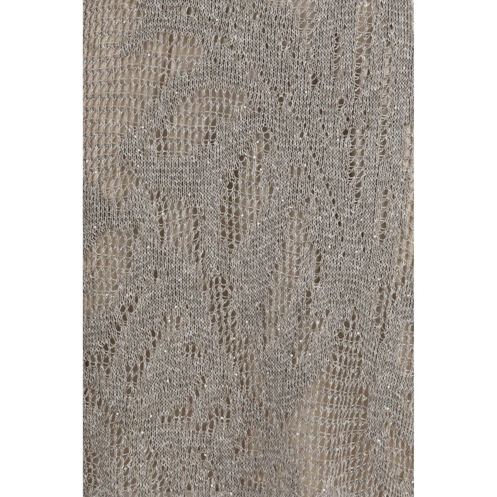 Brunello Cucinelli Gray Linen Casual Dress