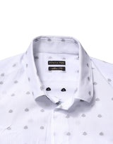 Patrizia Pepe White Cotton Slim Fit Collared Men Dress Shirt