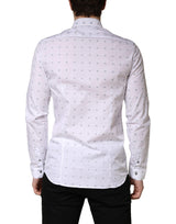 Patrizia Pepe White Cotton Slim Fit Collared Men Dress Shirt