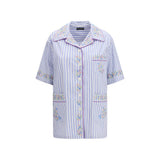 Dolce & Gabbana Blue Cotton Shortsleeve Shirt