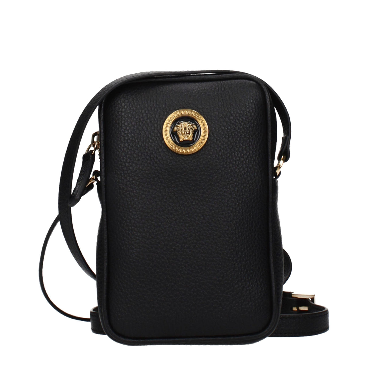 Versace Black Leather Crossbody Bag