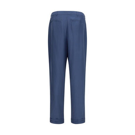 Saint Laurent Blue Silk Dress Pants