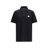 Dolce & Gabbana Black Cotton Polo Shirt